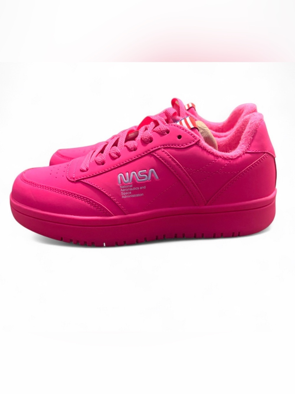 Kids' Bright Pink Lace-Up Sneakers